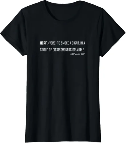 Vista 44 de Herf definition - Camiseta de manga corta, diseño con texto "Cigar Smoker Puff Verb Stogie Habano" Negro