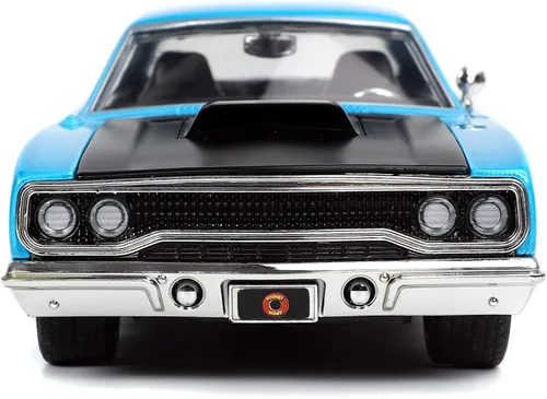Vista 6 de Jada Looney Tunes 1:24 1970 Plymouth Roadrunner - Coche fundido a presión y figura de Wile E. Coyote de 2.75 pulgadas, juguetes para niños y adultos