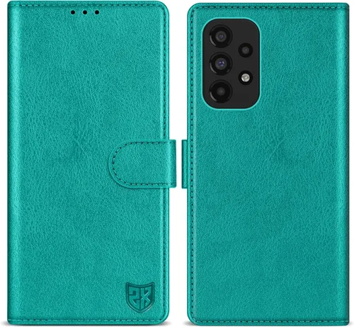 Vista 11 de ZZXX Funda tipo cartera para Samsung Galaxy A53 5G con bloqueo RFID, ranura para tarjetas, función atril, cierre magnético, funda protectora de Negro