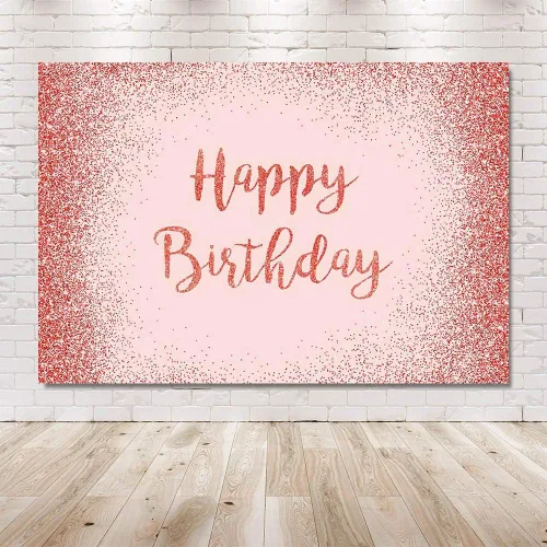 Vista 6 de MEHOFOND Fondo de fotos con purpurina de oro rosa y rosa, accesorios de fondo brillante para niña y mujer, pancarta de fiesta de feliz cumpleaños