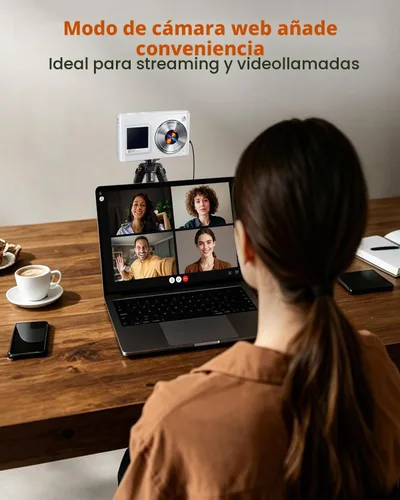Vista 7 de Cámara digital 8K para fotografía Cámara de pantalla dual WiFi de 96MP para Blanco