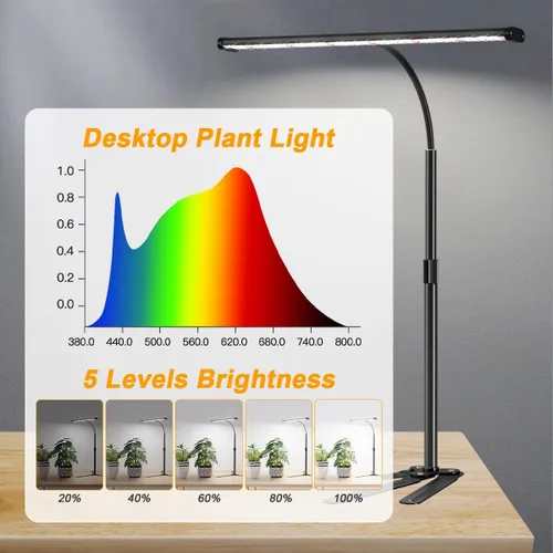 Vista 2 de Luz de Cultivo Superbrillante para Plantas de Interior, Lámpara de Plantas de Espectro Completo de 108 LEDs 6000K con Temporizador de 4/8/12Hrs
