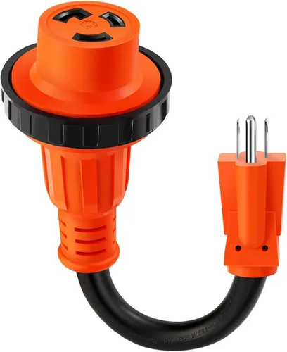 Vista 10 de Cable adaptador RV de 30 amperios a 110 voltios, Dogbone NEMA 5-15P a TT-30R