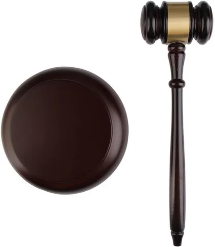 Vista 4 de Martillo de madera y bloque de sonido, perfet para la venta de subasta de abogado juez