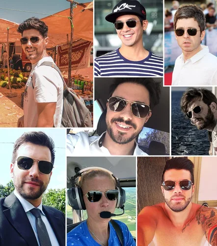 Vista 7 de IOHLNG Lentes de sol cuadrados de aviador para mujeres y hombres, polarizados, militares, cuadrados, clásicos, vintage, de metal