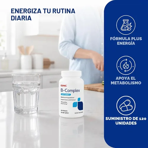 Vista 3 de GNC B-Complex Plus Energy Metabolismo y producción de energía 120