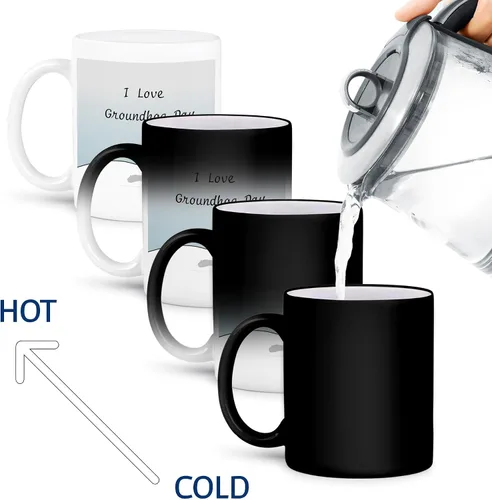 Vista 4 de 3dRose mug_204327_3 Taza de dibujos animados con texto en inglés «I Love Groundhog Day», 11 onzas