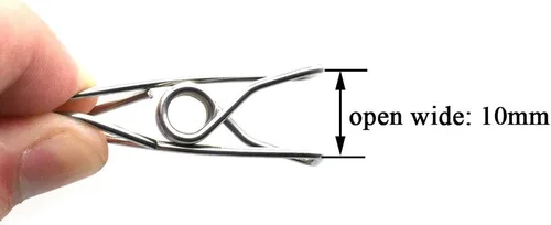Vista 3 de HAHIYO Pinzas para la ropa, de acero inoxidable, no se oxidan, agarre fuerte en viento fuerte, 1.7 pulgadas, paquete de 30 unidades, pequeños, no se