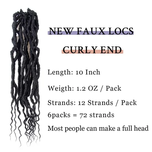 Vista 3 de BOHOBABE Rastas Sintéticas de Ganchillo de 10 Pulgadas, Rastas de Ganchillo Suaves Boho con Puntas Rizadas, Rastas Cortas de Diosa Bohemia