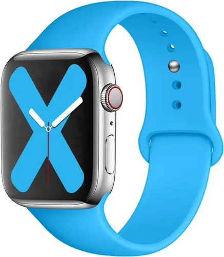 Vista 10 de Saucyi Compatible con Apple Watch Band 1.614 in 1.575 in 1.496 in 1.929 in 1.772 in 1.732 in 1.654 in, correa deportiva de silicona suave con cierre