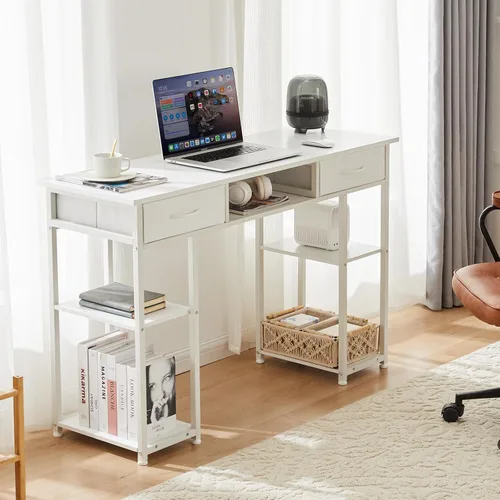 Vista 7 de OLIXIS 48 Inch Small Computer Desk with Fabric Drawers for Home Office