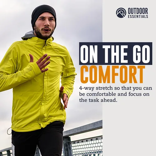 Vista 4 de OutdoorEssentials - Gorra para hombre Gorro de invierno para correr, esquí, ciclismo, se ajusta debajo de cascos
