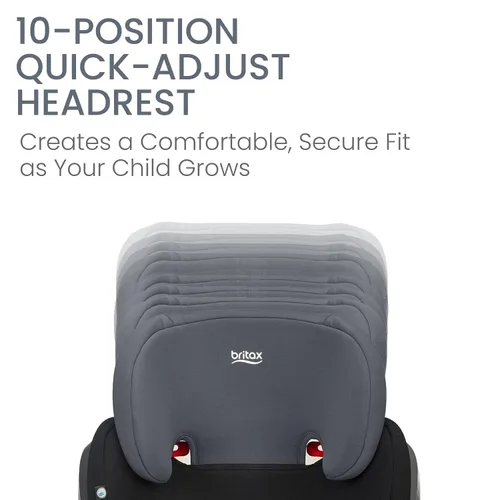 Vista 8 de Britax Highpoint - Asiento elevador de posicionamiento de cinturón sin respaldo, SafeWash Negro Ombre