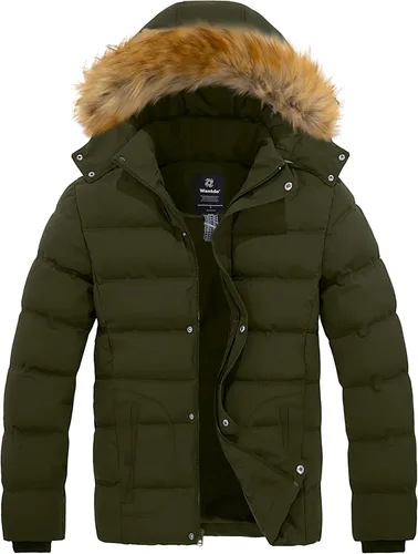 Vista 12 de Wantdo - Chaqueta de invierno con capucha y forro interior para hombre