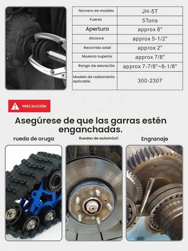 Vista 2 de Extractor de engranajes hidráulicos de 5 toneladas con alcance de 2