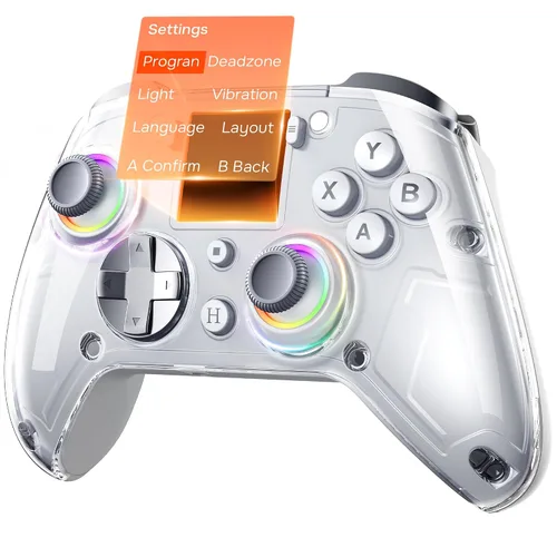 Vista 10 de GUSGU G7 Wireless Gaming Controller with Interactive Screen, 1000Hz Polling Rate, Hall Joysticks & Triggers, 4 Programmable Buttons, Compatible with