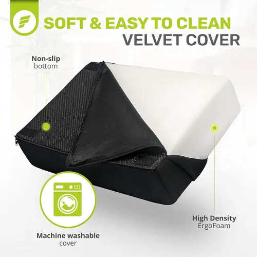 Vista 9 de ErgoFoam Reposapiés XL para debajo del escritorio en el trabajo para taburetes y sillas altas, respaldado por quiropráctico, reposapiés ajustable 2