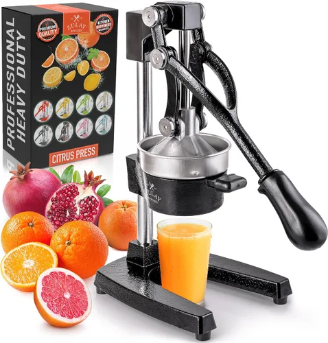 Vista 57 de Zulay Kitchen Exprimidor de hierro fundido, exprimidor de naranja resistente con coladores desmontables para una fácil limpieza, prensa de cítricos