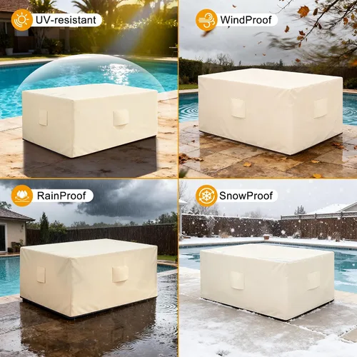 Vista 9 de HDCAXKJ Fundas impermeables para muebles de patio, funda para tumbona para exteriores, funda resistente con cremallera, resistente a la intemperie