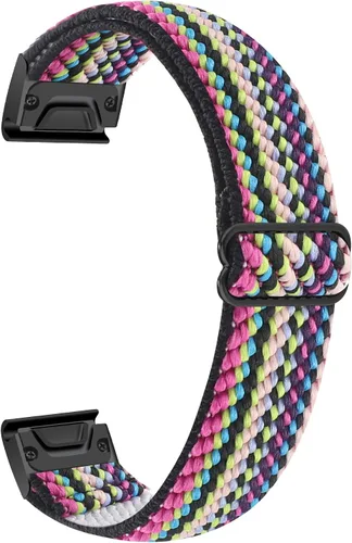 Vista 8 de Bandas elásticas de nailon ajustables compatibles con Garmin Fenix 5/Fenix 5plus/Fenix 6/Fenix 6pro/Forerunner 935, banda de repuesto transpirable