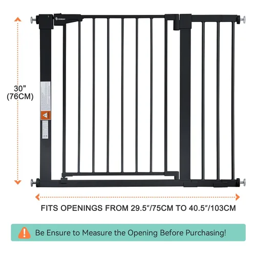 Vista 2 de COMOMY - Puerta de bebé extra ancha de 29.5 a 40.5 pulgadas, puerta de perro con cierre automático para casa Puerta de seguridad para niños, fácil