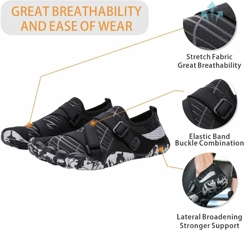 Vista 2 de Zapatos de agua para hombre, zapatos de agua para hombre, zapatos de playa de secado rápido, zapatos deportivos suaves con agujero de drenaje