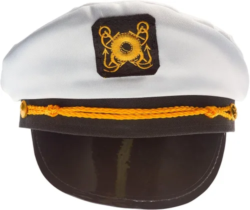 Vista 4 de NJ Novelty - sombrero de capitán de yate, accesorio de disfraz para adulto, gorro de embarcación