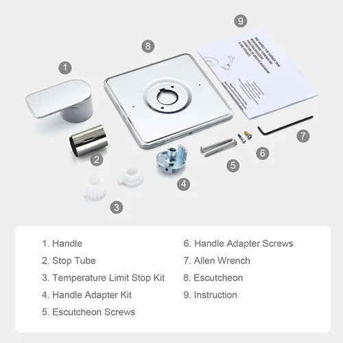 Vista 5 de Kit de ajuste para ducha, compatible con válvula Moen Posi-Temp, cromado