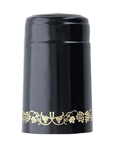 Vista 3 de Negro con uvas doradas PVC Shrink Capsules-500 Count