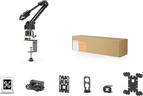 Vista 2 de Waveshare Kit de brazo robótico, kit de robot de escritorio, servo de bus serie de alto par, basado en ESP32, 4-DOF, soporta expansión flexible