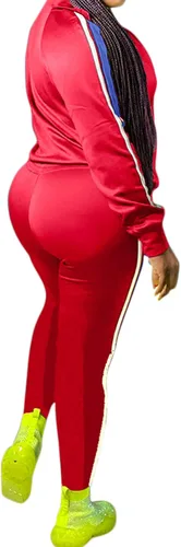 Vista 2 de Conjunto deportivo de 2 piezas para mujer, con cremallera frontal y pantalones deportivos