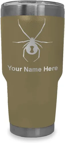 Vista 11 de LaserGram Vaso aislado al vacío de 20 onzas, araña viuda negra, grabado personalizado incluido (negro)