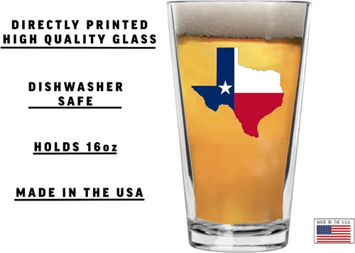 Vista 3 de Rogue River Tactical Taza de cristal con la bandera del estado de Texas, 16 onzas, regalo para cualquier Texan TX