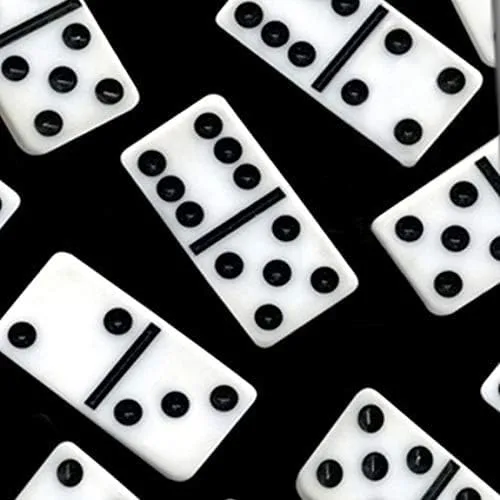 Vista 3 de Three Rooker Corbatas de juego y diversión para hombre Dominoes Ties, Negro