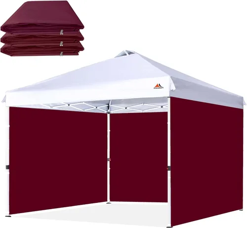 Vista 8 de SCOCANOPY SideWall para marco de toldo desplegable de 8 x 8 pies, paquete de 3 solamente Sunwall, (morado)