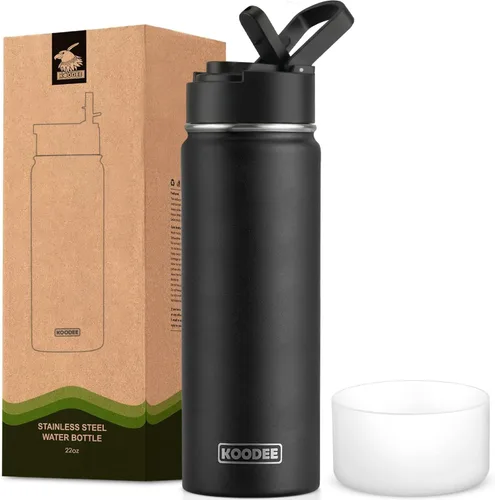 Vista 71 de koodee Botella de agua para niños, botella de agua de acero inoxidable de 12 onzas con aislamiento al vacío para la escuela, botella de agua de boca