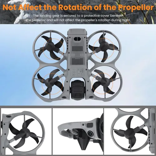 Vista 3 de Tren de aterrizaje para dron DJI Avata 360, piernas extendidas de aumento de altura, soporte protector antiarañazos, soporte de trípode