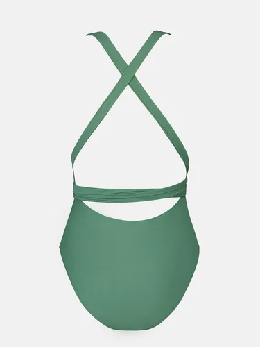 Vista 6 de CUPSHE - Traje de baño de mujer con bikini a rayas, shirred y lazo