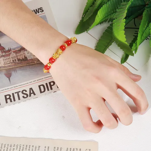 Vista 4 de choice of all 4 pulseras de riqueza de obsidiana negra Feng Shui Pi Xiu Good Luck Wealthy Bracelet para mujer, Cuerda, otro