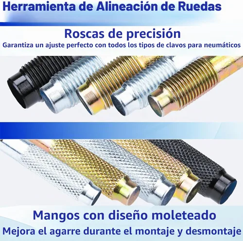 Vista 3 de Herramienta de alineación de ruedas automotrices de 10 piezas, kit de pasadores de alineación de neumáticos de automóvil