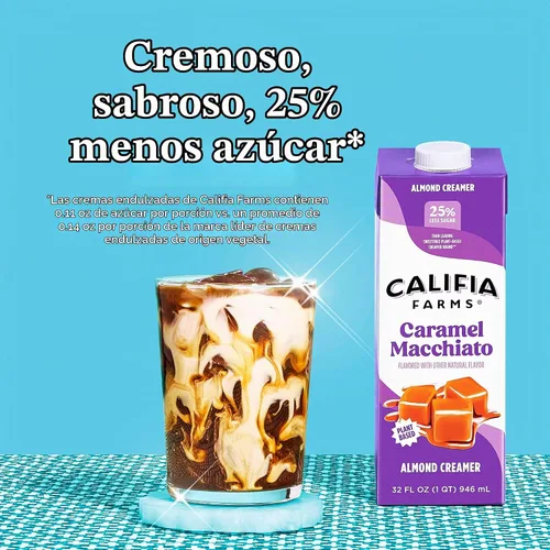 Vista 4 de Califia Farms - Crema para café de leche de almendra y avellana con crema de coco