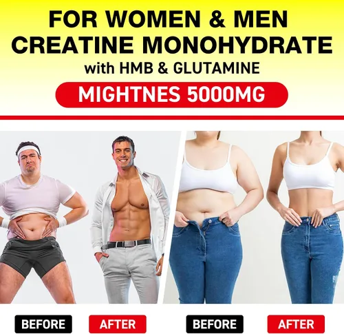 Vista 4 de Creatina HMB, creatina en polvo para hombres y mujeres, monohidrato de creatina micronizada para crecimiento muscular y recuperación y mayor fuerza