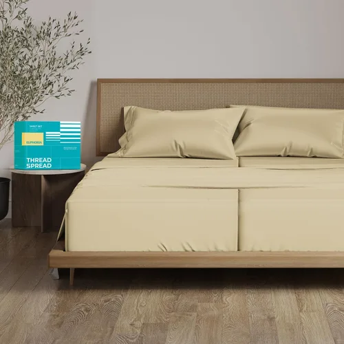 Vista 53 de THREAD SPREAD Sábanas 100% Algodón Egipcio Tamaño Twin - 800 Alto Número de Hilos 3 Piezas Sábanas Twin Extra Largas para Dormitorio, Bolsillo