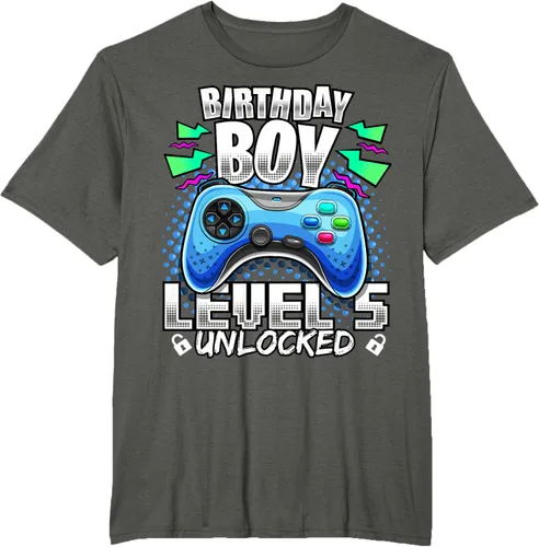 Vista 5 de Camiseta para niños con diseño de videojuegos desbloqueados de nivel 5 Negro