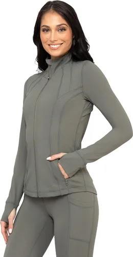 Vista 33 de 90 Degree By Reflex Chaqueta ligera atlética con cremallera completa, ajuste delgado, para correr, con aberturas para los pulgares Negro