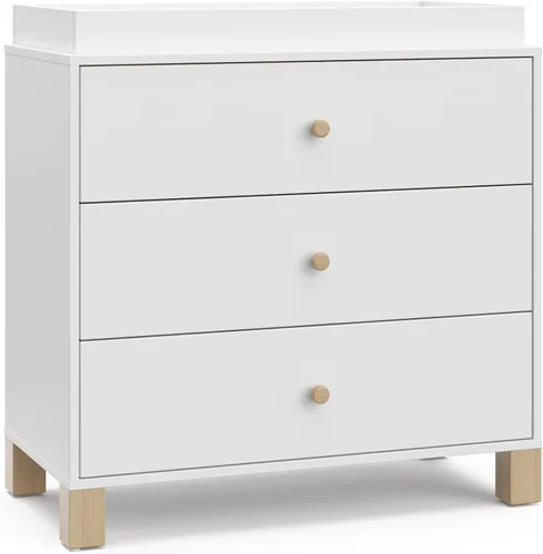 Vista 16 de Storkcraft California - Cómoda de 3 cajones con cambiador, color negro/madera flotante