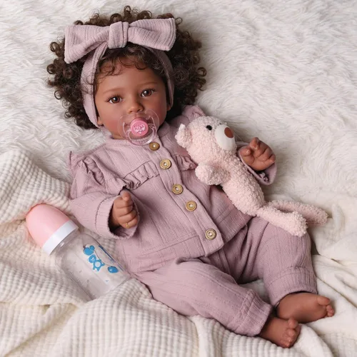 Vista 8 de BABESIDE Reborn Baby Dolls Black Girl, muñeca de bebé realista linda de 20 pulgadas