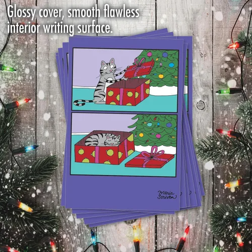 Vista 3 de NobleWorks 36 tarjetas de felicitación navideñas humorísticas en caja con sobres de 5 x 7 pulgadas para hombres y mujeres (1 diseño, 36 cada una)