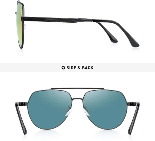 Vista 4 de MERRYS Lentes de sol clásicos Pilot para hombres y mujeres lentes de sol polarizados para conducción con lentes espejados protección UV 400 2283in