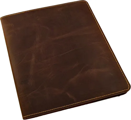 Vista 6 de Rustic Ridge - Cuaderno de composición de cuero recargable, funda de cuaderno de composición, funda de cuero para cuaderno, se adapta a Moleskine XL